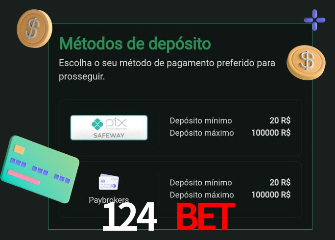 O cassino 124 bet oferece uma grande variedade de métodos de pagamento